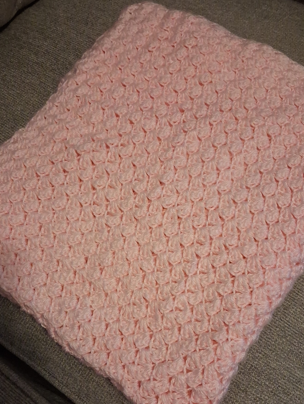 Hand Crochet Pink Baby Blanket